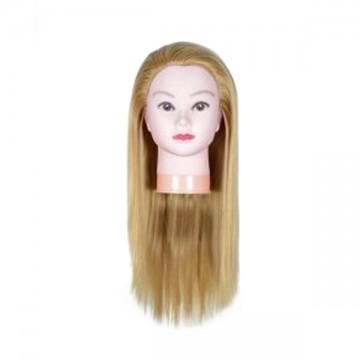 Cabeza maniqui para formacion cabello sintetico rubio 40cm perfect beauty