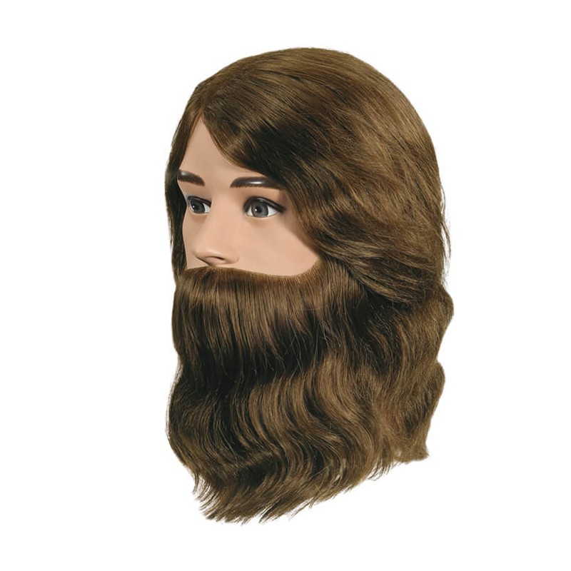 Cabeza maniqui hombre con barba pelo sintetico