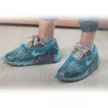 Blue shoe covers with...