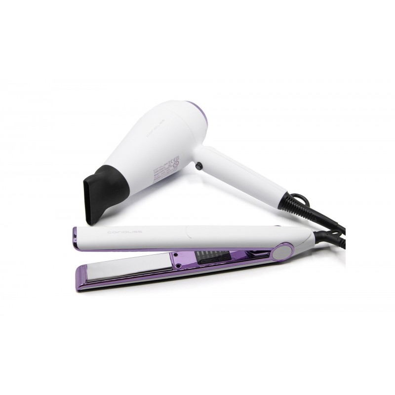 Corioliss purple kit - plancha c1 digital + secador kompactissimo