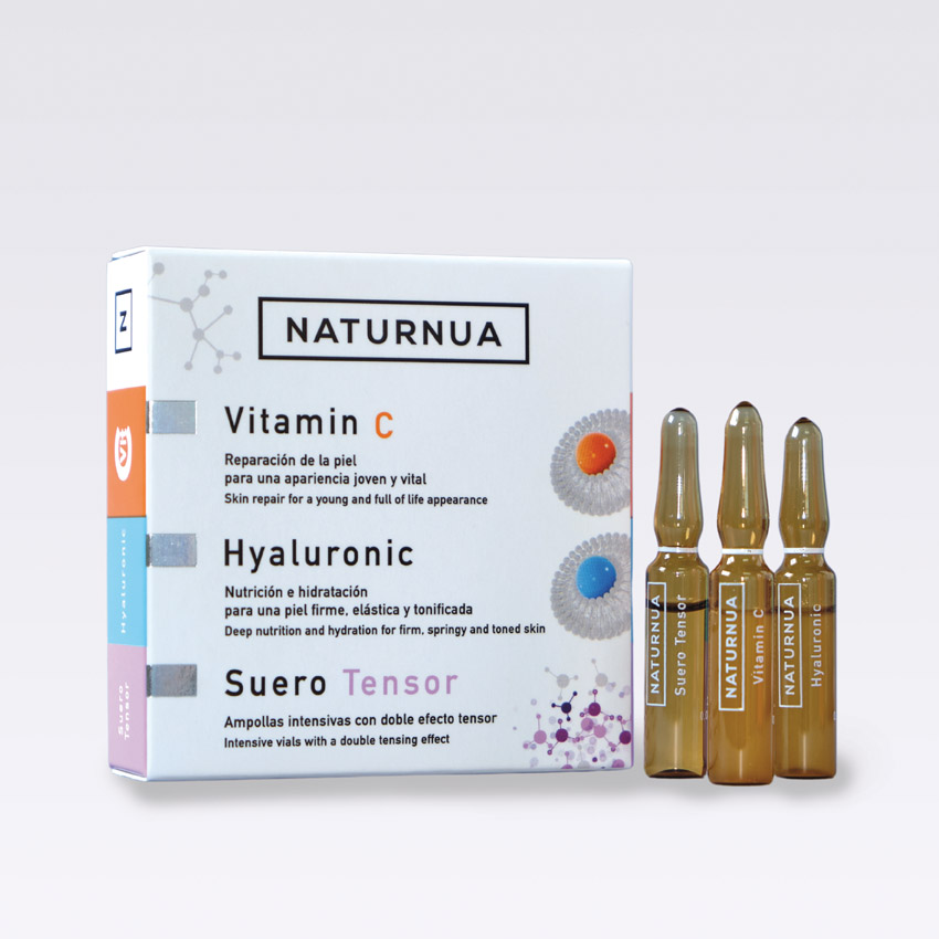 Naturnua Pack 3 Ampollas Vitamin C, Hyaluronic Y Suero Tensor