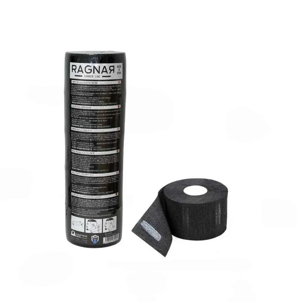 Pack 5 Rollos Papel Negro Cuello Barber Line