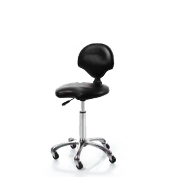 [8435303652298] Taburete Con Respaldo Ergonomico Negro MH Cosmetics