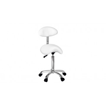 [1022AB2] Taburete Con Respaldo Organic Plus Blanco Weelko