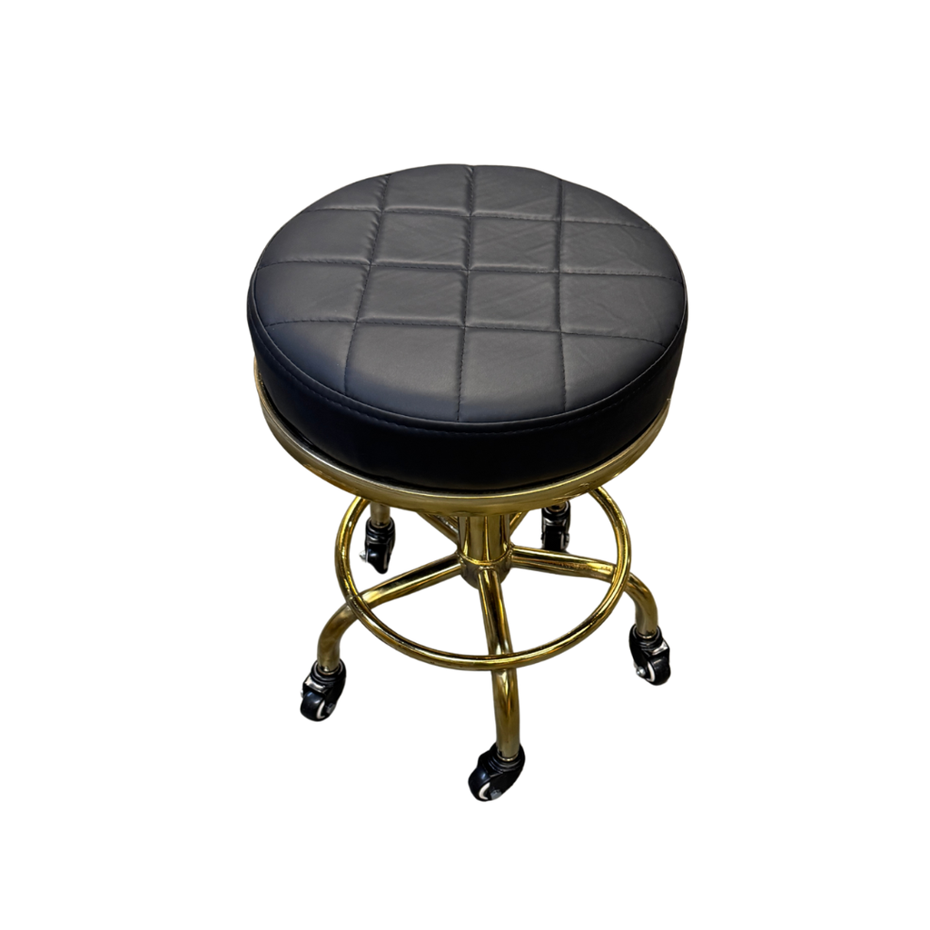 Taburete redondo con pie dorado MH Cosmetics