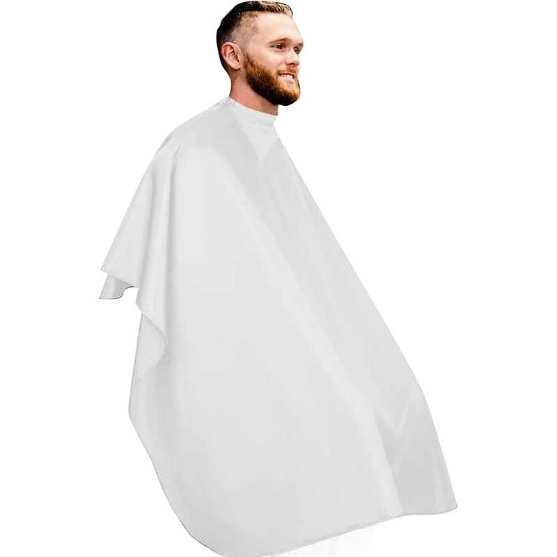 [8435303652564] Capa De Corte Barbería blanca Dapper Barber 140X160Cm MH Cosmetics