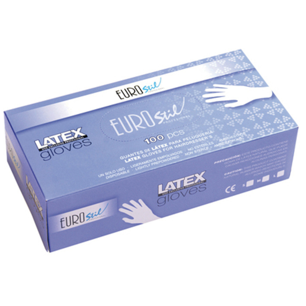 Caja de 100 guantes de látex blancos