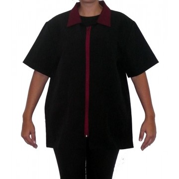 [8435303670995] Camisa Caballero Negra Y Granate Talla G