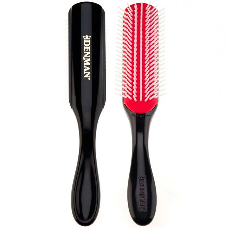 [738623000298] Cepillo Denman D3 7 Filas Color Negro Y Rojo