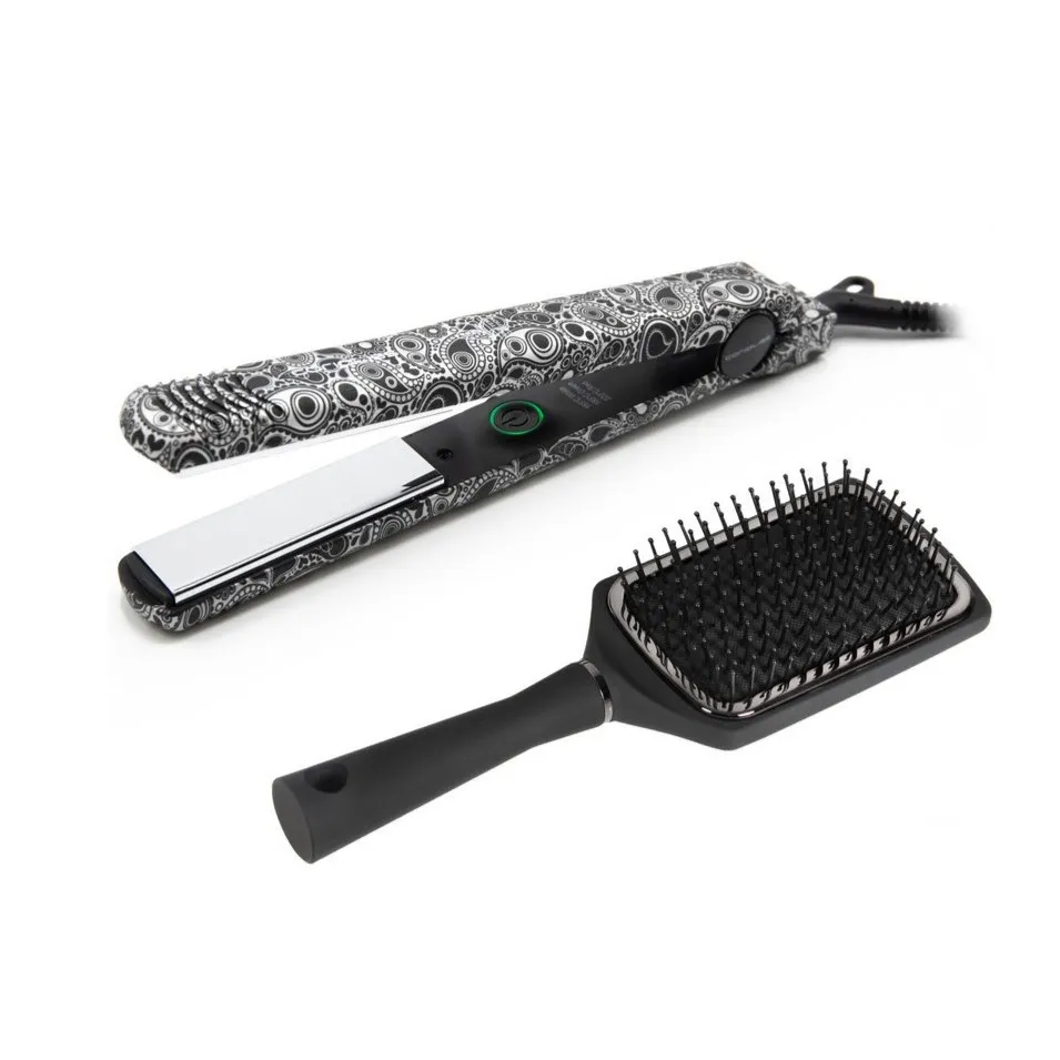 [8474406575981] Corioliss Kit C-Style + Paddle Brush (Paisley Silver)