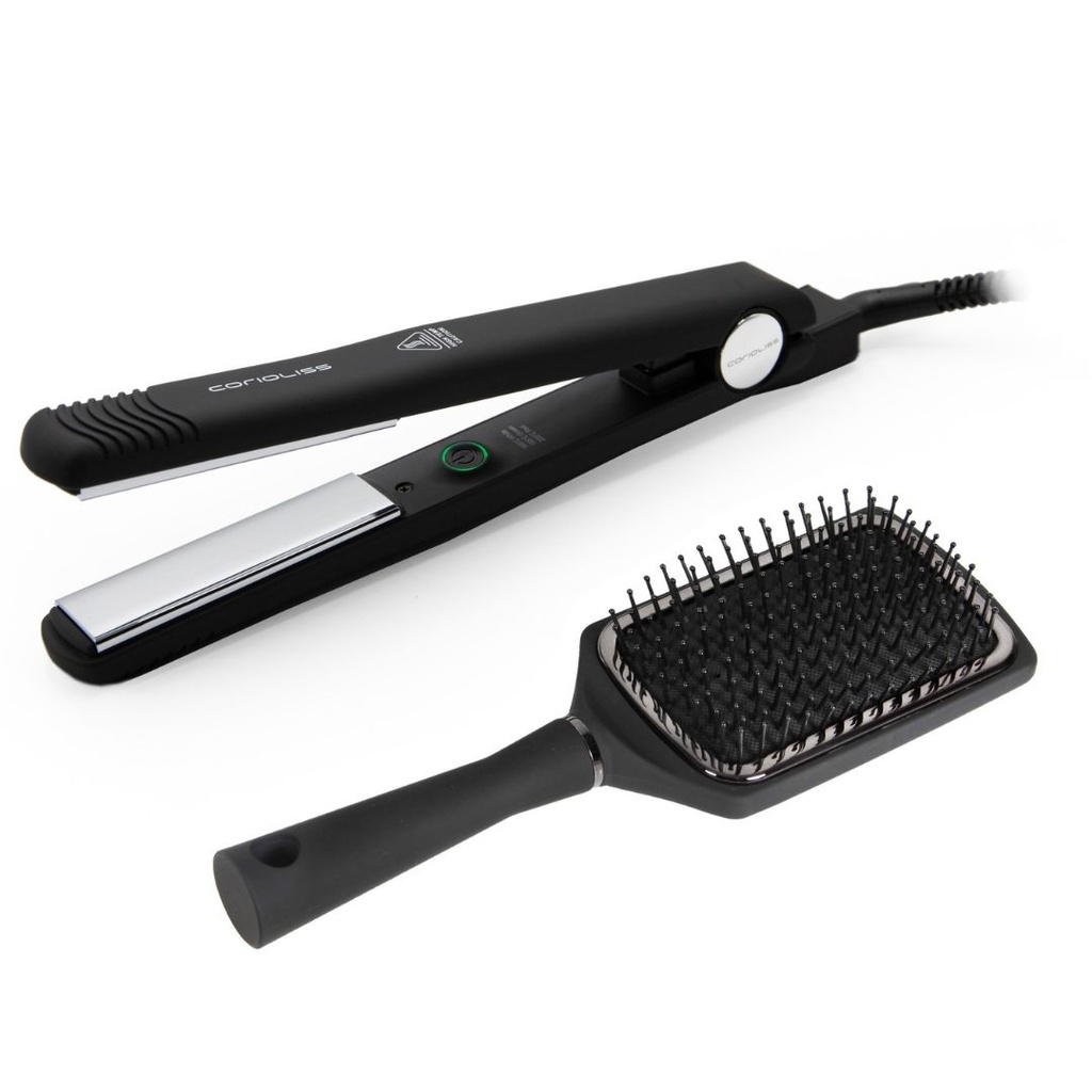 [8474406575981] Corioliss Kit C-Style + Paddle Brush (Paisley Silver)