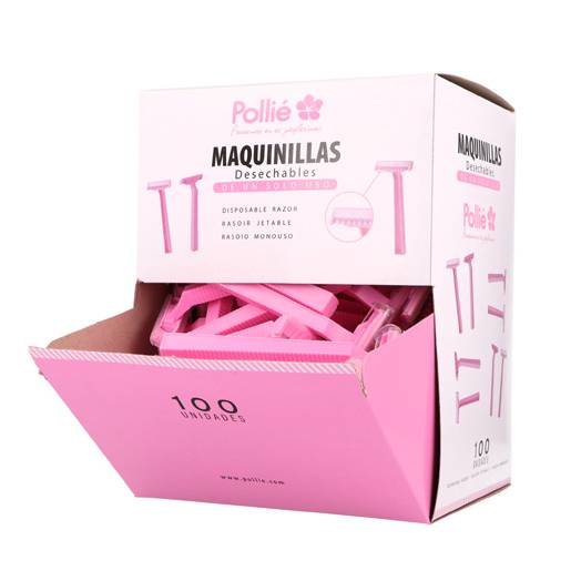 Dispensador de 100 maquinillas rasurar desechables Pollie
