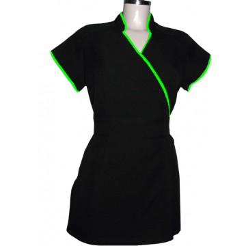 [330012] Kimono Peluquería Negra Y Verde